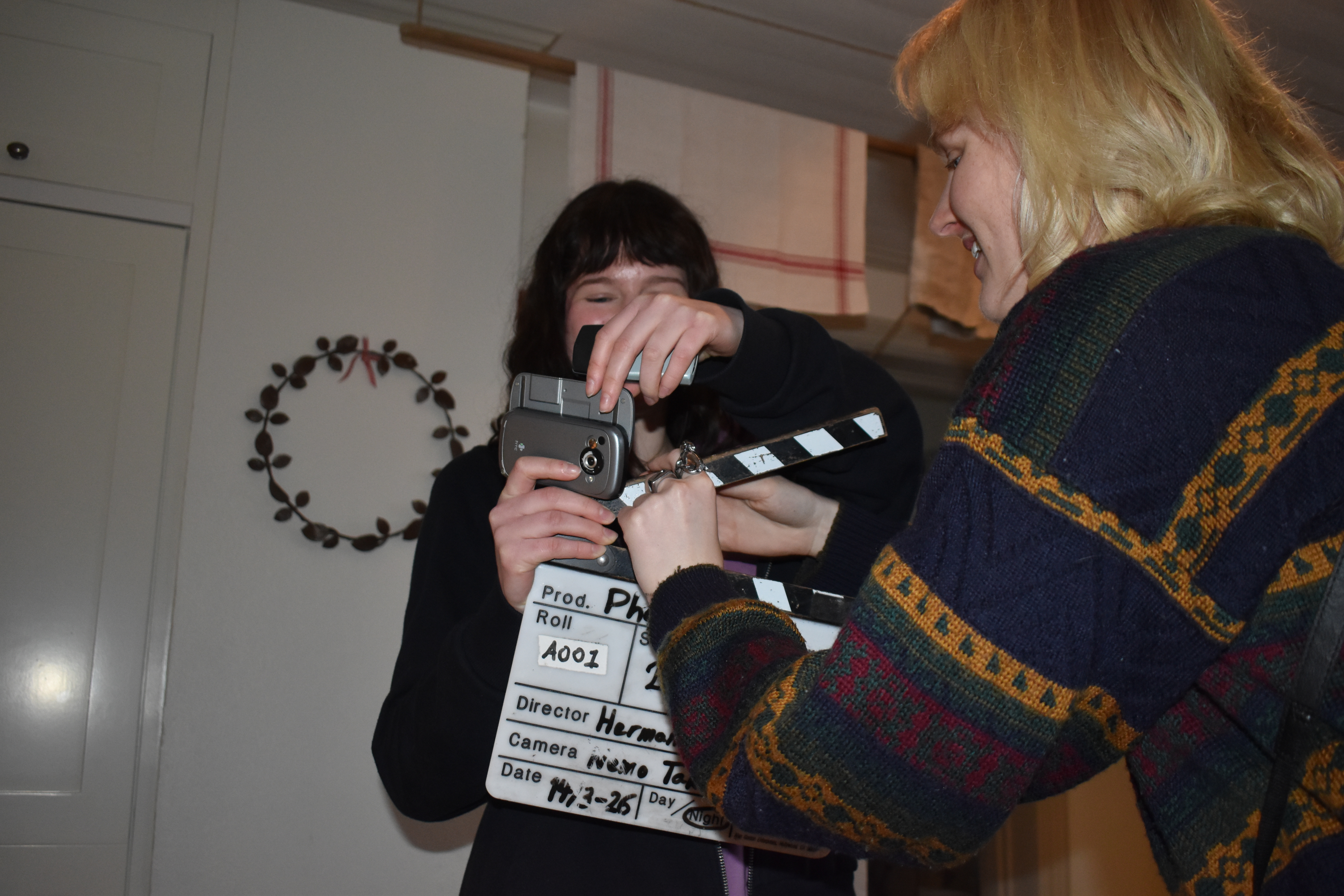 Behind the Scenes - Film slate on set